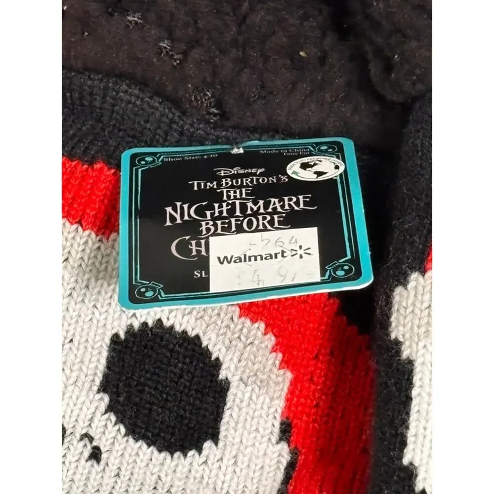 Disney The Nightmare Before Christmas Jack Skellington Slipper Socks Sz 4-10 NEW